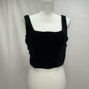 House of Harlow | NWT Black Velvet Crop Bodice Top, Size M